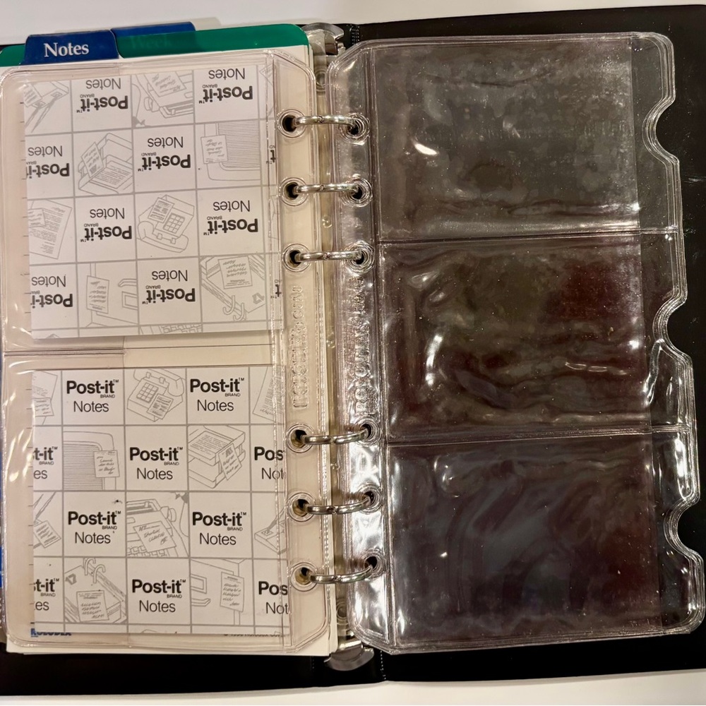 Vintage Personal Organizer in 6 Ring Binder and Faux Black Leather Cover - Picture 4 of 7